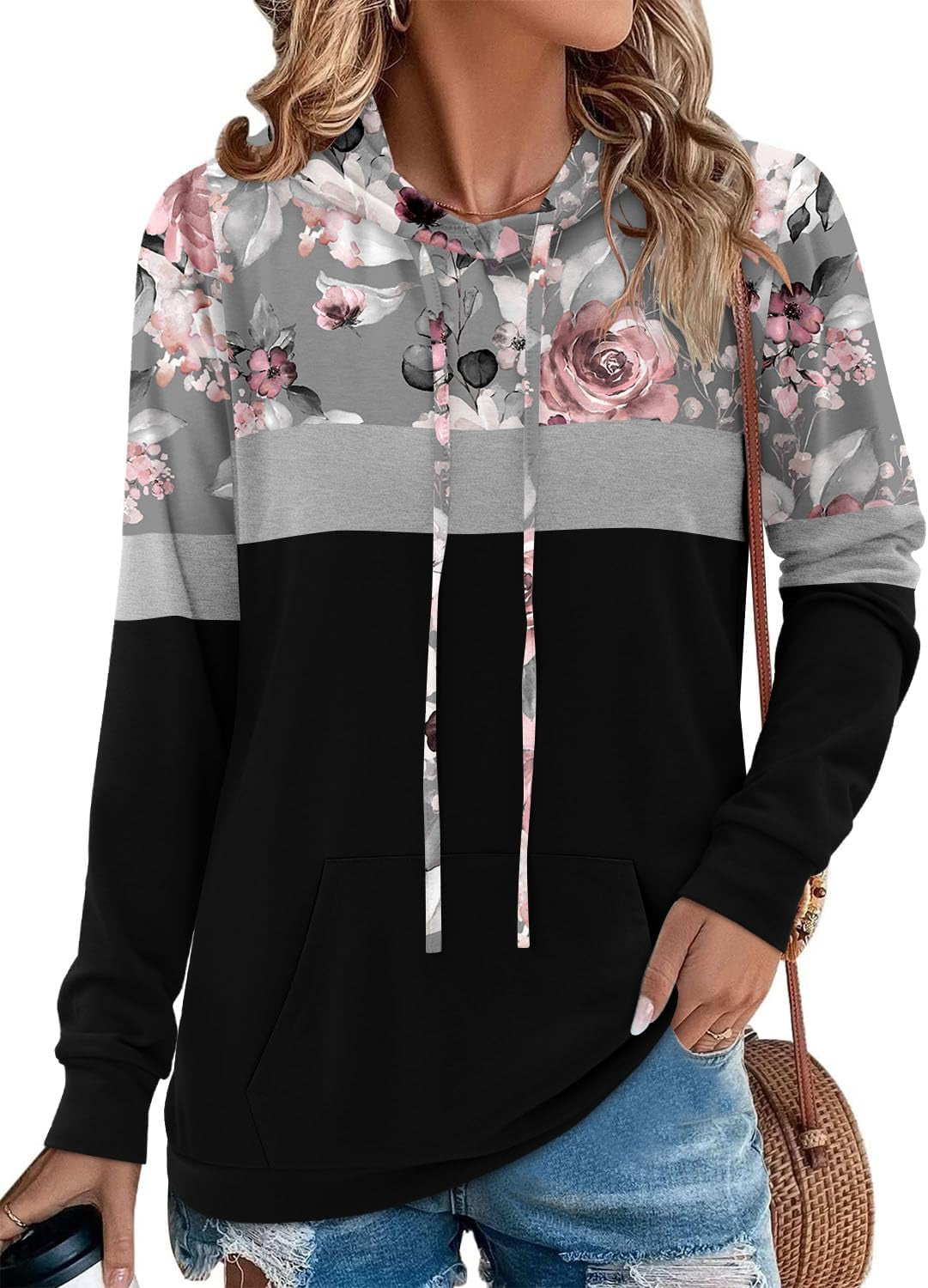 Chic  Camo Leopard Print Hoodies for Women - Stylish Pullover Sweatshirt with Drawstring and Pocket