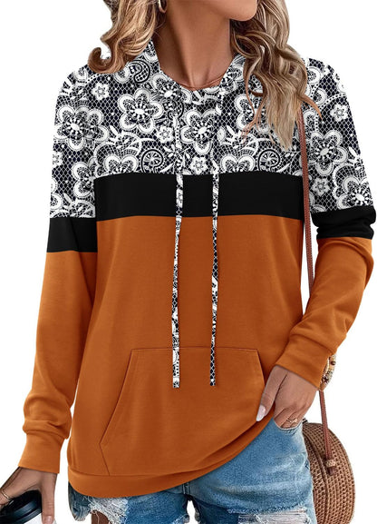 Chic  Camo Leopard Print Hoodies for Women - Stylish Pullover Sweatshirt with Drawstring and Pocket