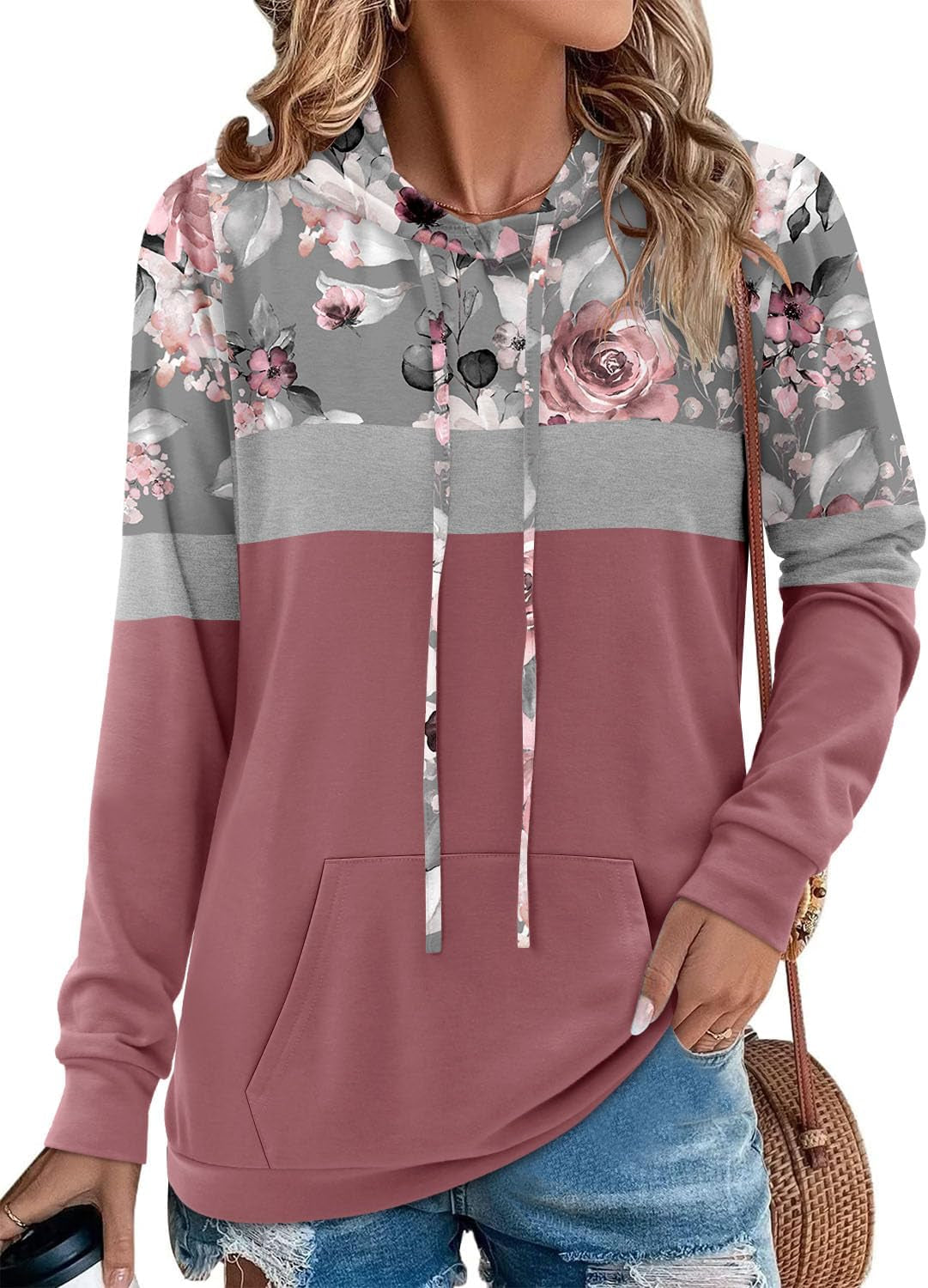 Chic  Camo Leopard Print Hoodies for Women - Stylish Pullover Sweatshirt with Drawstring and Pocket