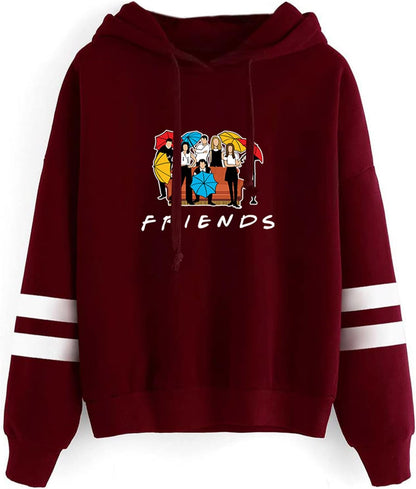 Fashion Friend Sweatshirt Hoodie Women Graphic Hoodies Pullover Funny Hooded Sweater Tops Clothes