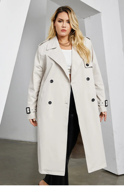 Astrid Women's Trench Coat Women Jacket Oversized Long Lapel Double Breasted Fashion Casual Overcoat Female Outerwear Autumn