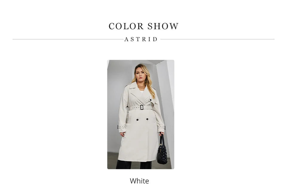 Astrid Women's Trench Coat Women Jacket Oversized Long Lapel Double Breasted Fashion Casual Overcoat Female Outerwear Autumn