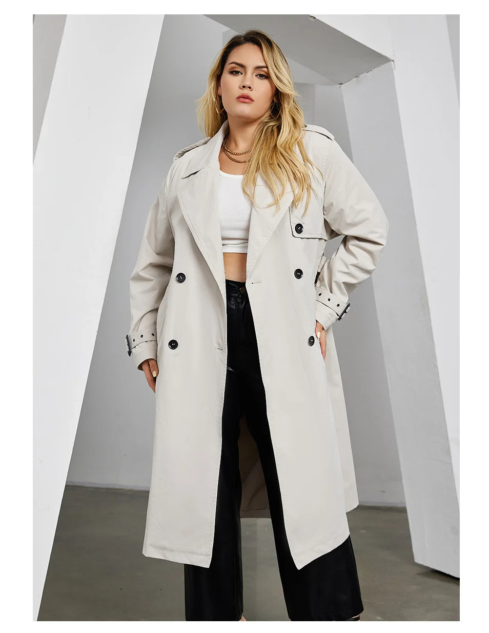 Astrid Women's Trench Coat Women Jacket Oversized Long Lapel Double Breasted Fashion Casual Overcoat Female Outerwear Autumn