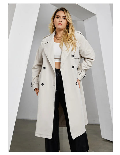 Astrid Women's Trench Coat Women Jacket Oversized Long Lapel Double Breasted Fashion Casual Overcoat Female Outerwear Autumn