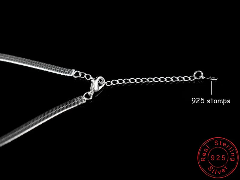 Hot 925 Sterling Silver Unisex Simple Flat Snake Anklets Women Jewelry Punk Rock Glossy Blade Style Bare Foot Chain Bracelets