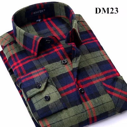 Plaid Shirt 2025 New Autumn Winter Flannel Red Checkered Shirt Men Shirts Long Sleeve Chemise Homme Cotton Male Check Shirts