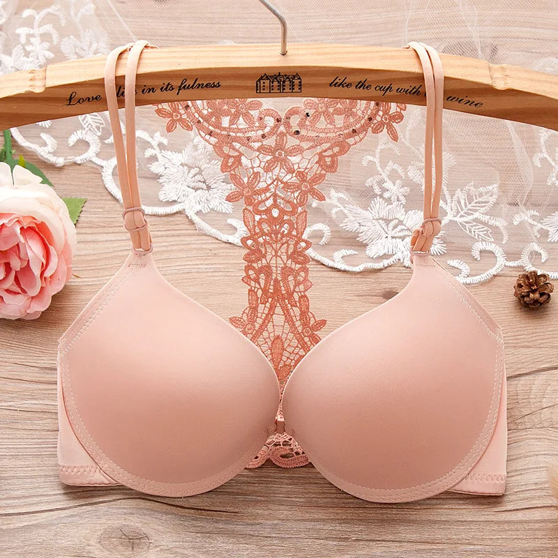 SHENGMEIYU New Fashioin Style Beauty Back Seamless Front Buckle Sexy Push Up Bra Underwear Brassiere Lingerie Underwire Bralette