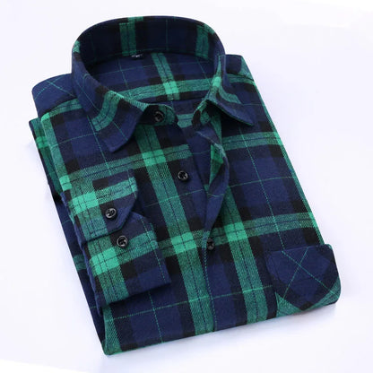 Plaid Shirt 2025 New Autumn Winter Flannel Red Checkered Shirt Men Shirts Long Sleeve Chemise Homme Cotton Male Check Shirts