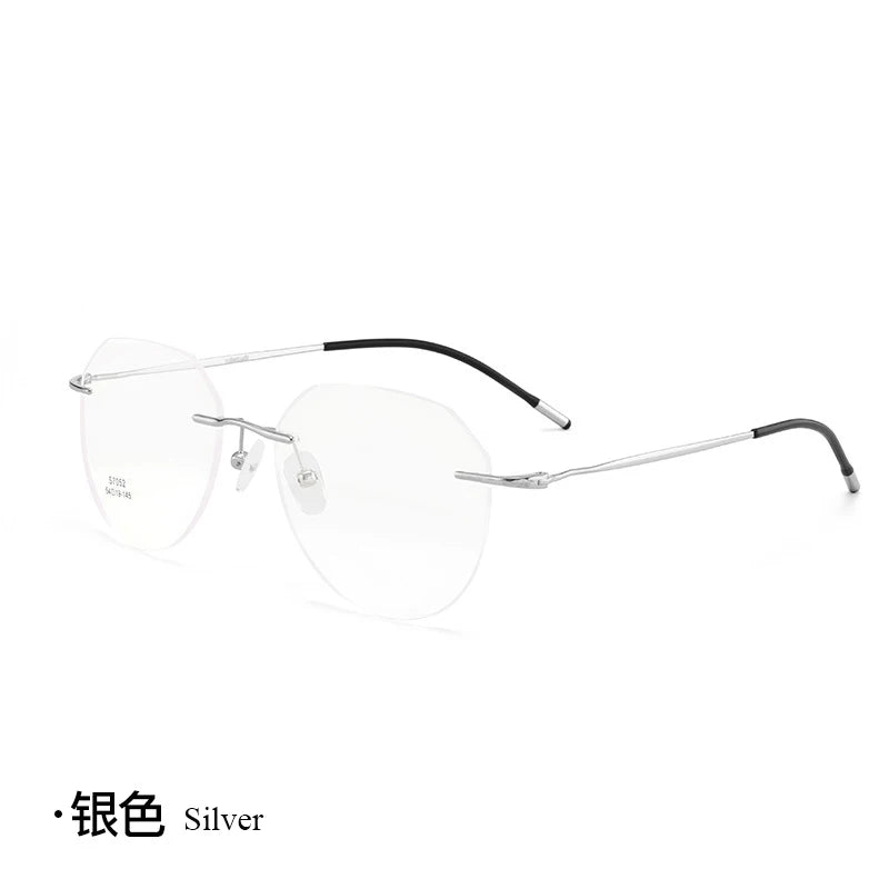 Ultralight Titanium Alloy Rimless Men Glasses Frame Square Eyeglasses Myopia Prescription Frames For Women Optical Eye Glass