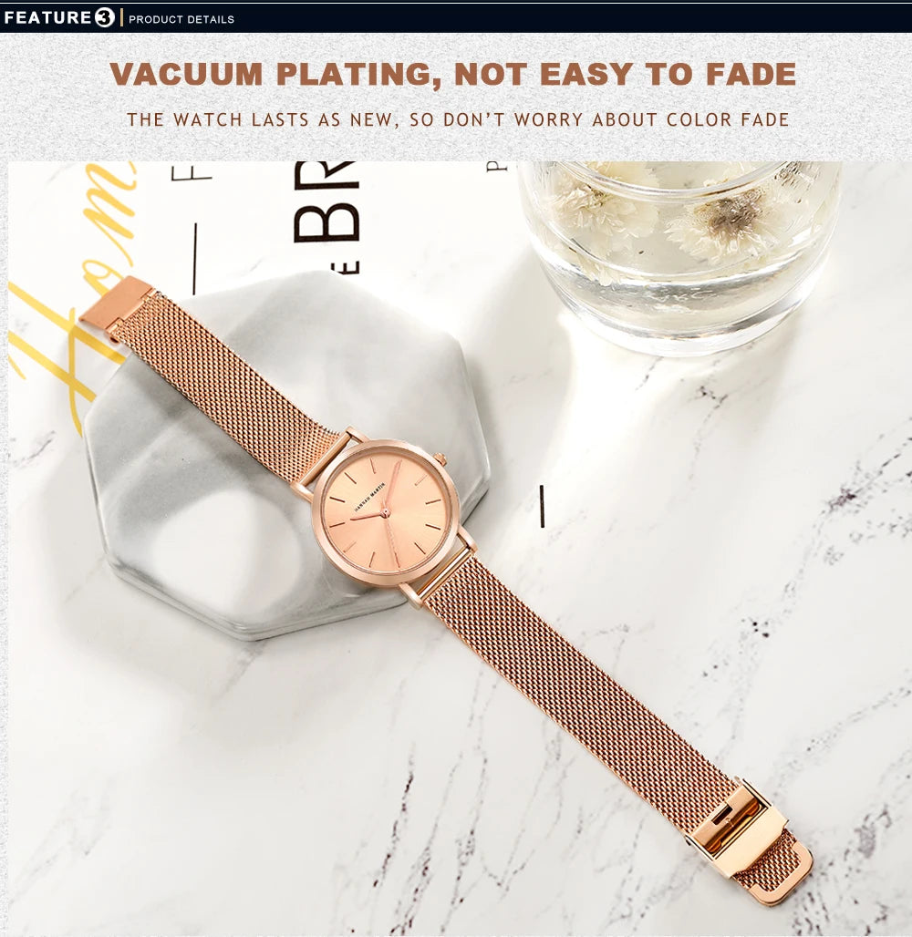 Drop Shipping A++++ Quality Stainless Steel Band Japan Quartz Movement Waterproof Women Full Rose Gold Ladies Luxury Wrist Watch