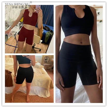 Yoga Set Gym Set Workout Clothes for Women Seamless Leggings Sports Bra Suit Female Clothing High Waist Shorts Women Tracksuit