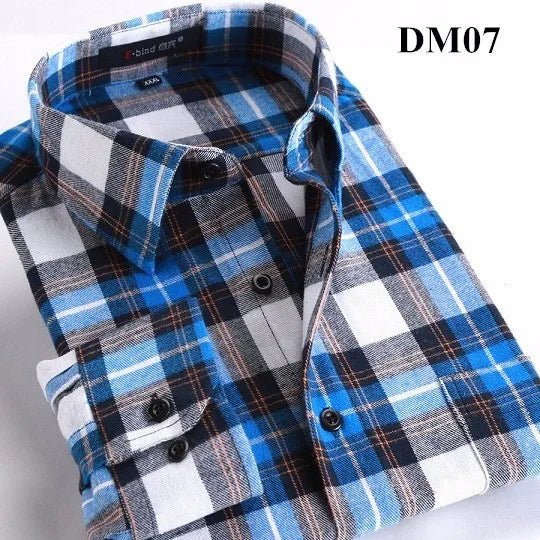 Plaid Shirt 2025 New Autumn Winter Flannel Red Checkered Shirt Men Shirts Long Sleeve Chemise Homme Cotton Male Check Shirts