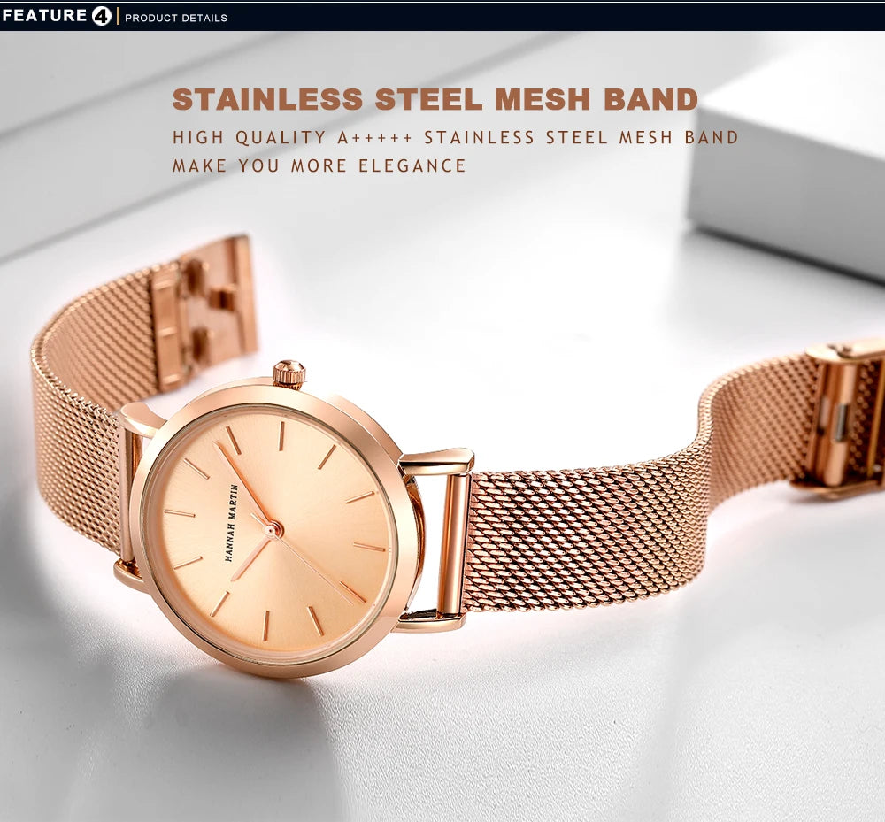 Drop Shipping A++++ Quality Stainless Steel Band Japan Quartz Movement Waterproof Women Full Rose Gold Ladies Luxury Wrist Watch