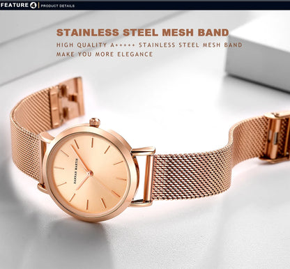 Drop Shipping A++++ Quality Stainless Steel Band Japan Quartz Movement Waterproof Women Full Rose Gold Ladies Luxury Wrist Watch