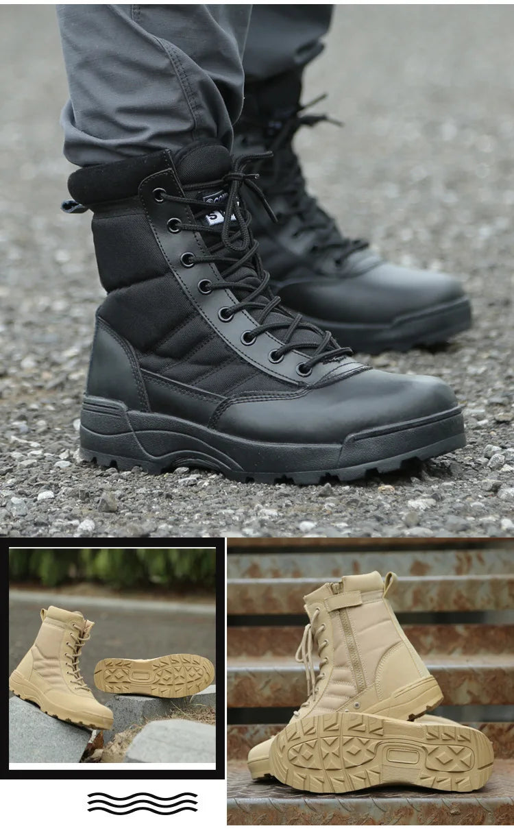 Tactical Boots Men Boots Special Force Desert Combat Boots Outdoor Hiking Boots Ankle Shoes Men Work Safty Shoes