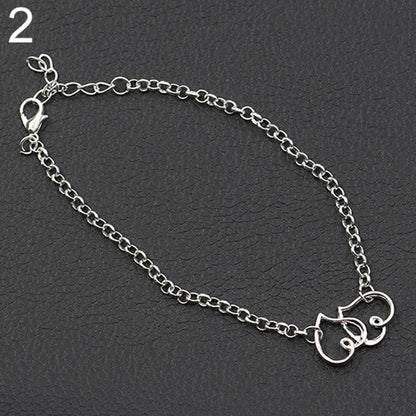 Women's Double Love Heart Chain Beach Sandal Ankle Bracelet Anklet Foot Jewelry