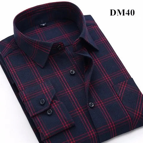 Plaid Shirt 2025 New Autumn Winter Flannel Red Checkered Shirt Men Shirts Long Sleeve Chemise Homme Cotton Male Check Shirts