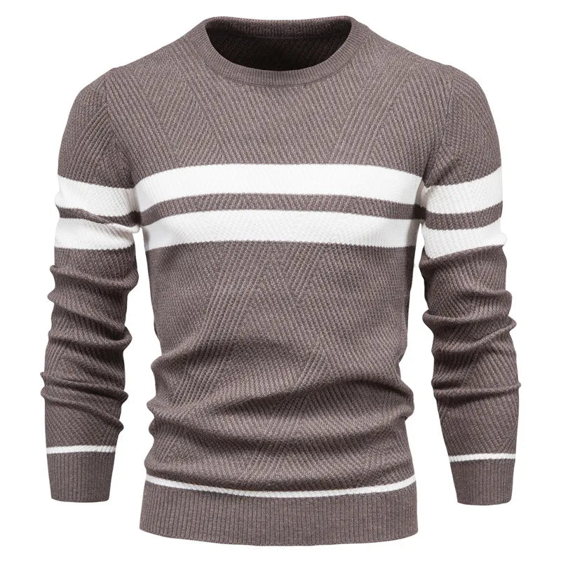 New Autumn Pullover Men's Sweater O-neck Patchwork Long Sleeve Warm Slim Sweaters Men Casual Fashion Sweater Men Clothing