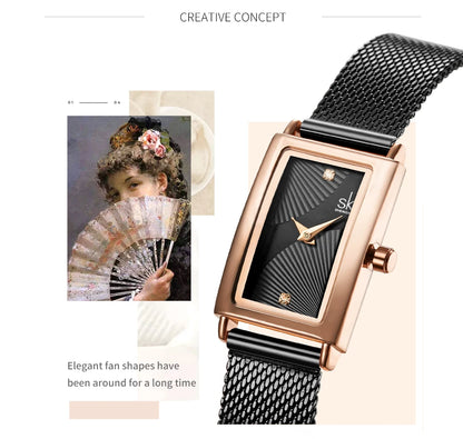 Shengke Women Watches Fashion Geneva Design Ladies Watch Luxury Brand Rectangle Quartz Wristwatches Luxury Gifts For Women Clock