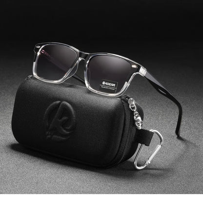 KDEAM All Matching Square Polarized Sunglasses For Men Women TR90 Material Frame Spring Hinges KD398