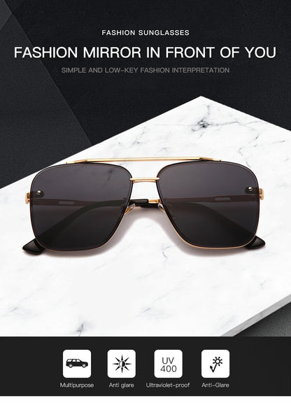 New Fashion Classic Square Sunglasses Cool Men Vintage Brand Design Metal Sun Glasses Women Shades UV400 Oculos De Sol