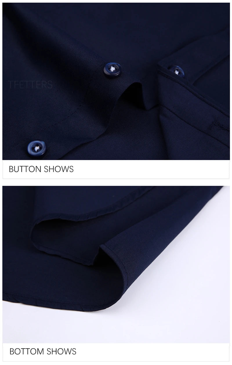 TFETTER Summer Business Shirt Men Short Sleeves Button Up Shirt Turn-down Collar Casual Shirts Mens Clothing Plus Size 5XL