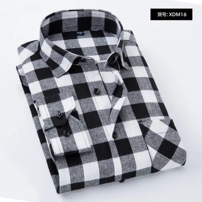 Plaid Shirt 2025 New Autumn Winter Flannel Red Checkered Shirt Men Shirts Long Sleeve Chemise Homme Cotton Male Check Shirts