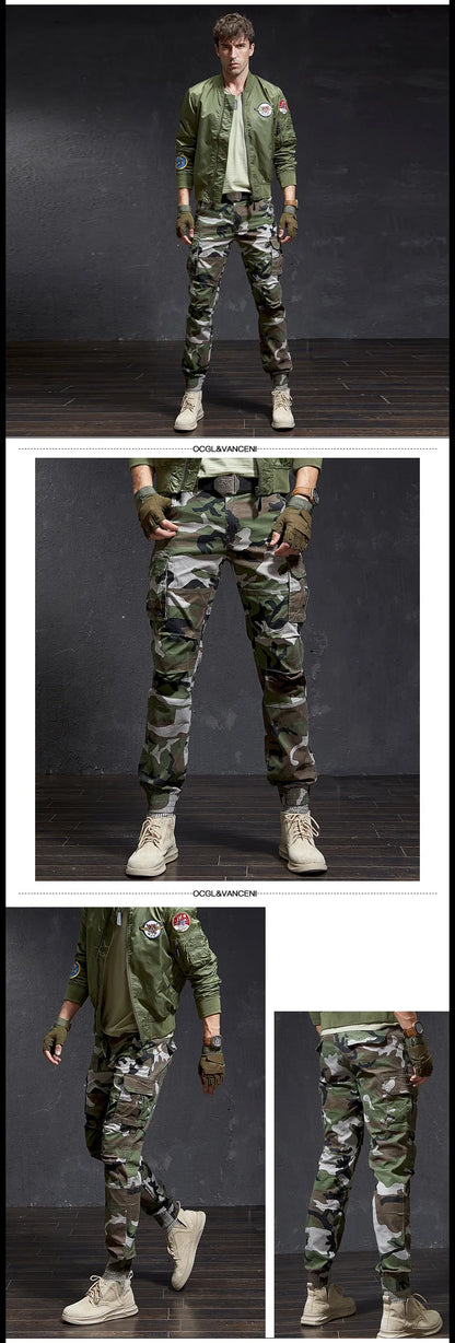 Fashion High Quality Slim Camouflage Casual Tactical Cargo Pants Male Streetwear Harajuku Joggers Men Clothing Camo Trousers