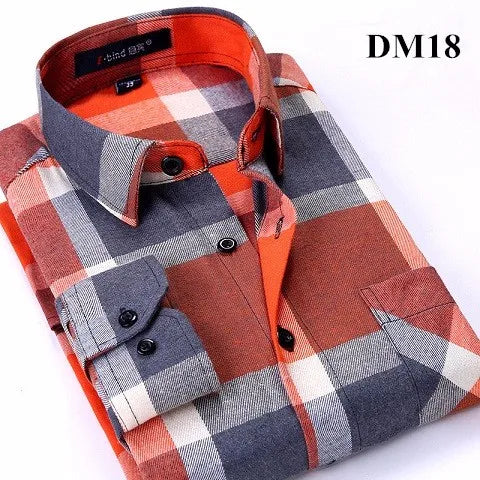 Plaid Shirt 2025 New Autumn Winter Flannel Red Checkered Shirt Men Shirts Long Sleeve Chemise Homme Cotton Male Check Shirts