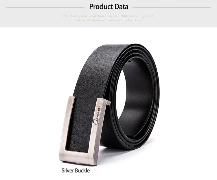 Ciartuar Leather Belts for Men High Quality Designer Brand Male Belt Luxury Mens Belts Strap Men's Gift Simple Belt Ceinture New