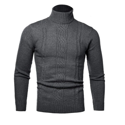 Autumn and Winter Men's Warm Sweater Long Sleeve Turtleneck Sweater Retro Knitted Sweater Pullover Sweater