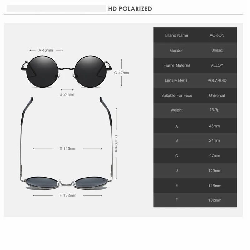 MYT_0256 Retro Round Polarized Sunglasses Men Women Brand Designer Male Female Sun Glasses Metal Frame Eyewear Driving  UV400