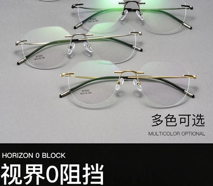 Ultralight Titanium Alloy Rimless Men Glasses Frame Square Eyeglasses Myopia Prescription Frames For Women Optical Eye Glass