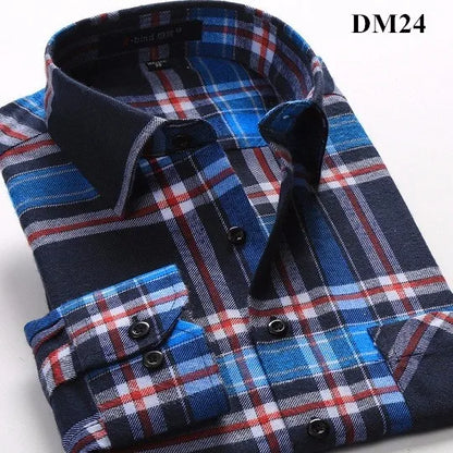 Plaid Shirt 2025 New Autumn Winter Flannel Red Checkered Shirt Men Shirts Long Sleeve Chemise Homme Cotton Male Check Shirts