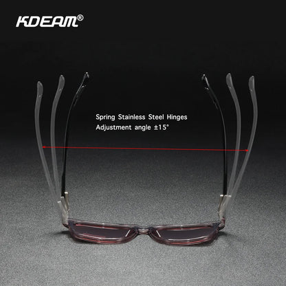 KDEAM All Matching Square Polarized Sunglasses For Men Women TR90 Material Frame Spring Hinges KD398