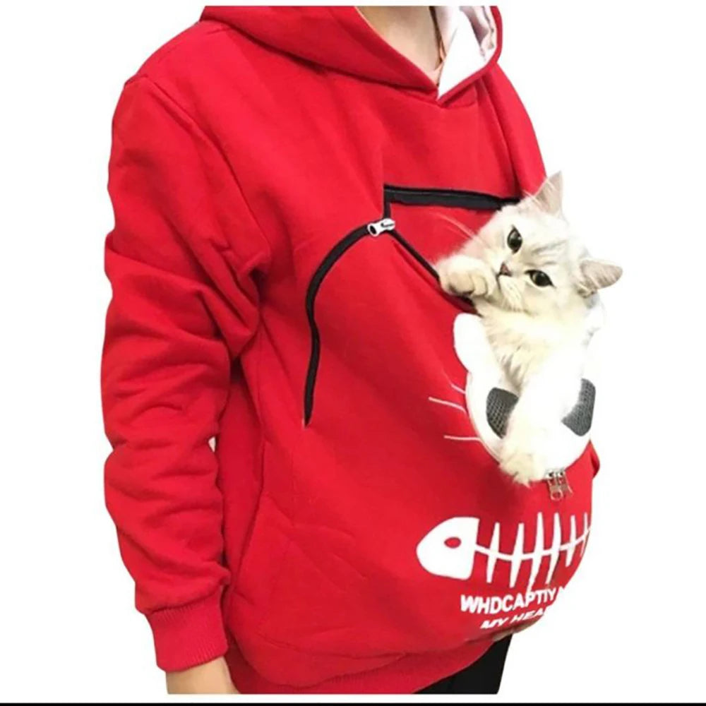 Sweatshirt Cat Lovers Hoodie Dropshipping Kangaroo Dog Pet Paw Pullovers Cuddle Pouch Sweatshirt Pocket Animal Ear Hooded Plus