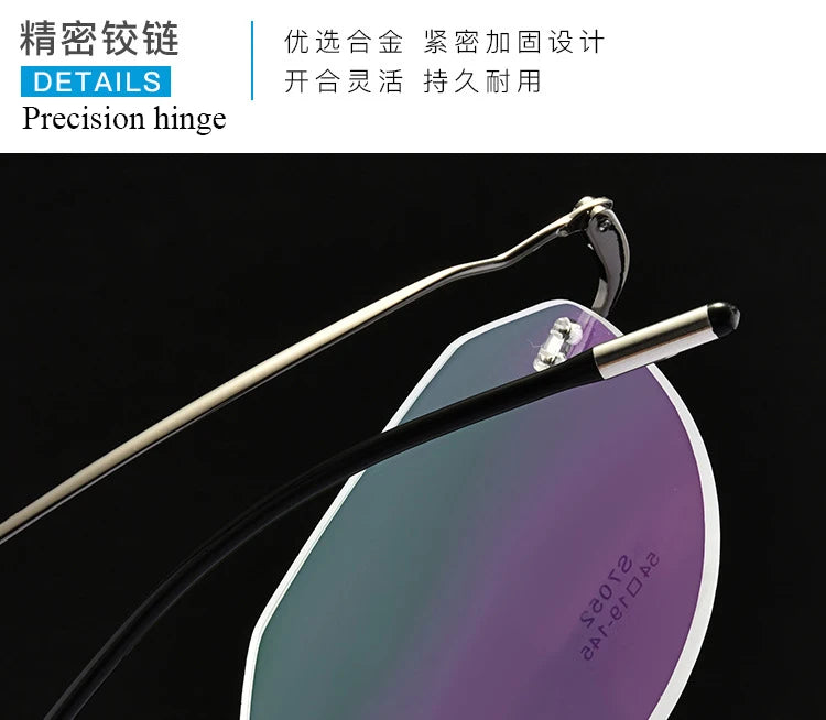 Ultralight Titanium Alloy Rimless Men Glasses Frame Square Eyeglasses Myopia Prescription Frames For Women Optical Eye Glass