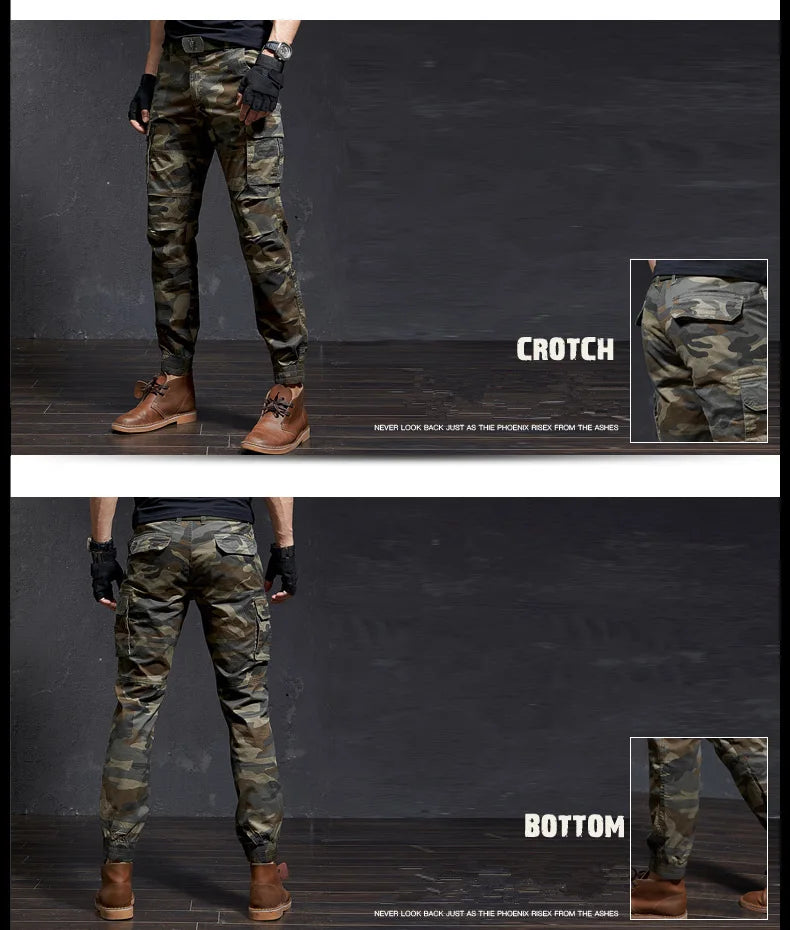 Fashion High Quality Slim Camouflage Casual Tactical Cargo Pants Male Streetwear Harajuku Joggers Men Clothing Camo Trousers