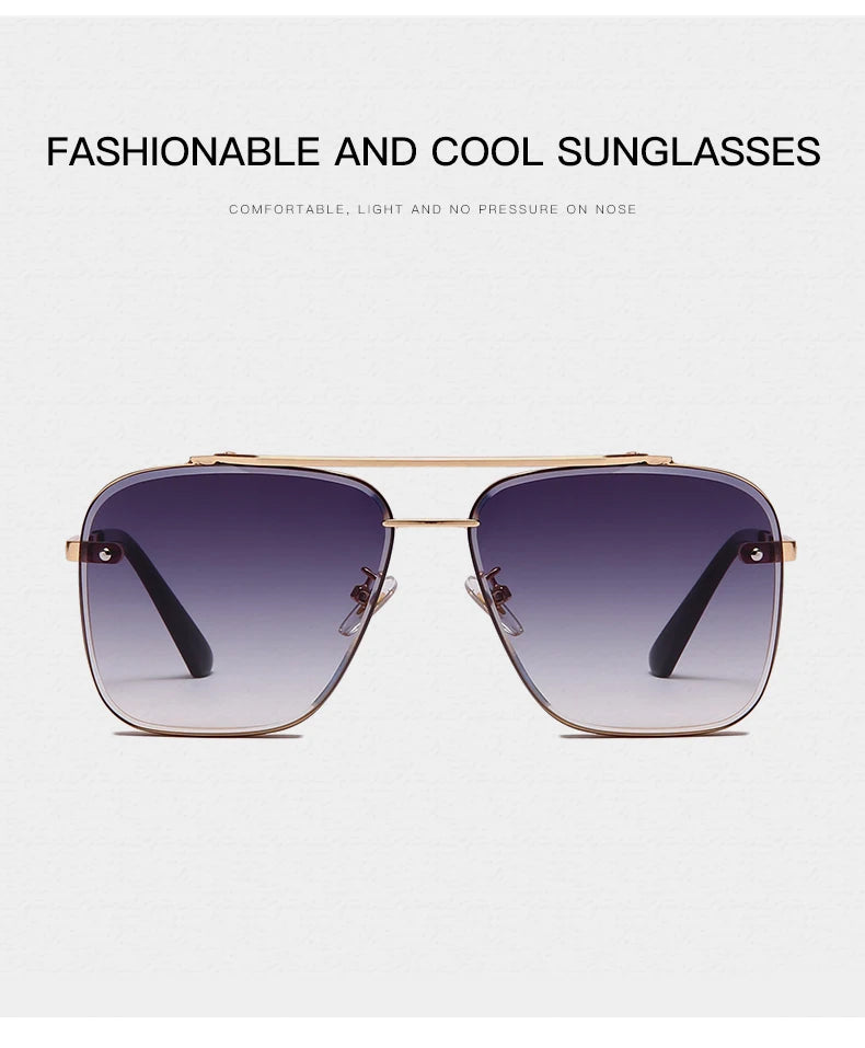 New Fashion Classic Square Sunglasses Cool Men Vintage Brand Design Metal Sun Glasses Women Shades UV400 Oculos De Sol