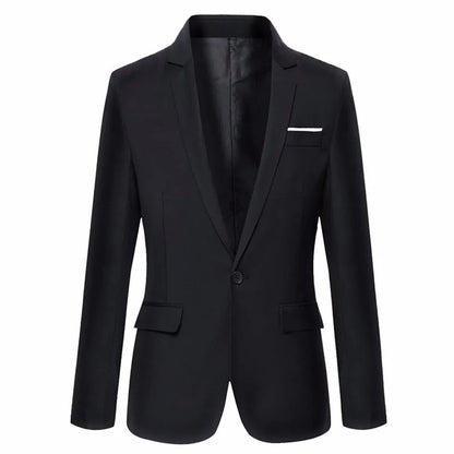 Blue Men Blazers Work Office 2024 Men Tuxedos For Formal Occasions Pockets Coat Blazers Male Custom Men's Business Slim Blazers