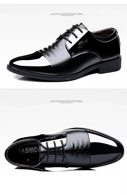 Men Dress Shoes Patent Leather Oxford Shoes Male Formal  Big Size 38-48 Handsome Men Pointed Toe  for Wedding