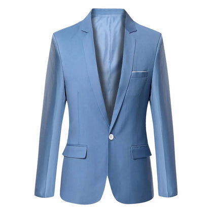 Blue Men Blazers Work Office 2024 Men Tuxedos For Formal Occasions Pockets Coat Blazers Male Custom Men's Business Slim Blazers