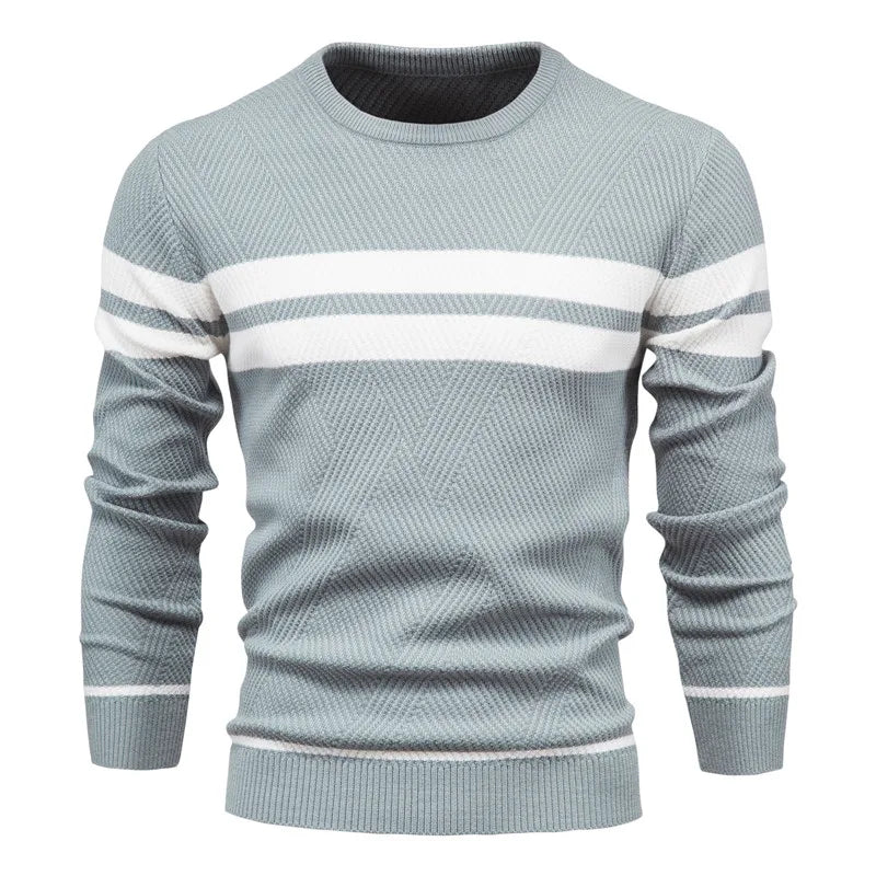 New Autumn Pullover Men's Sweater O-neck Patchwork Long Sleeve Warm Slim Sweaters Men Casual Fashion Sweater Men Clothing