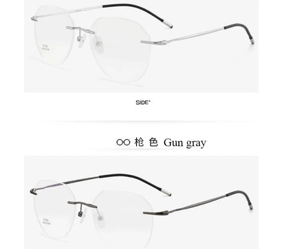 Ultralight Titanium Alloy Rimless Men Glasses Frame Square Eyeglasses Myopia Prescription Frames For Women Optical Eye Glass