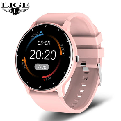 LIGE 2025 Smart watch Ladies Full touch Screen Sports Fitness watch IP67 waterproof Bluetooth For Android iOS Smart watch Female