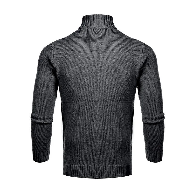 Autumn and Winter Men's Warm Sweater Long Sleeve Turtleneck Sweater Retro Knitted Sweater Pullover Sweater