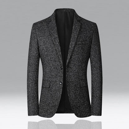 Men Blazer Solid Color Single Breasted Autumn Winter Two Buttons Pockets Suit Coat for Wedding