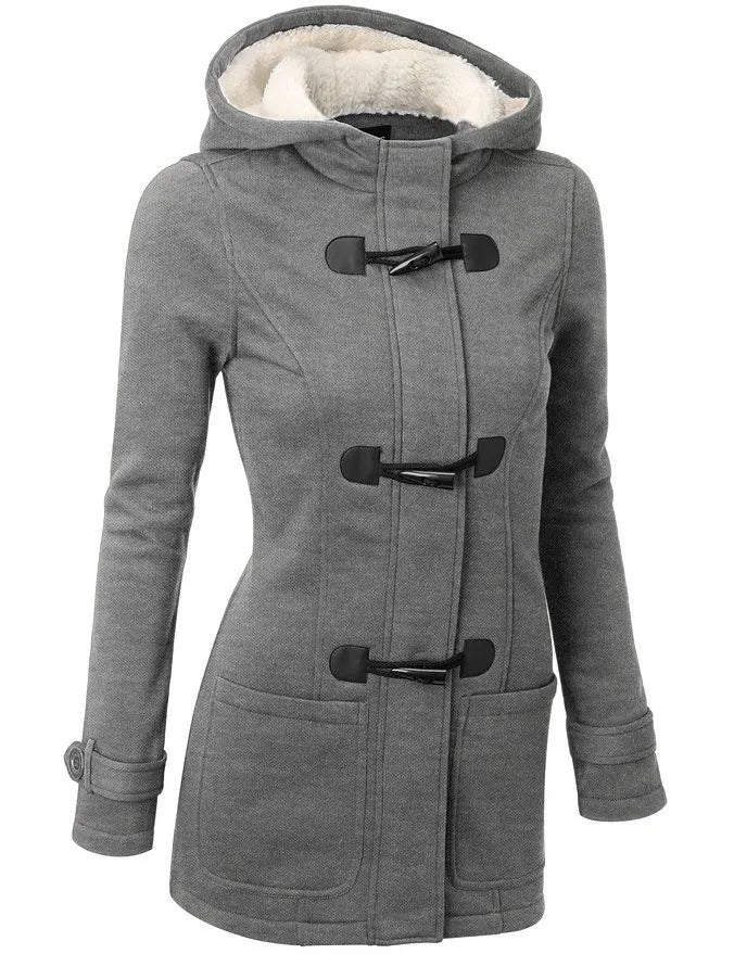 Casual Women Trench Coat 2024 Autumn Zipper Hooded Coat Female Long Trench Coat Horn Button Outwear Ladies ToP Pluse Size S-5XL