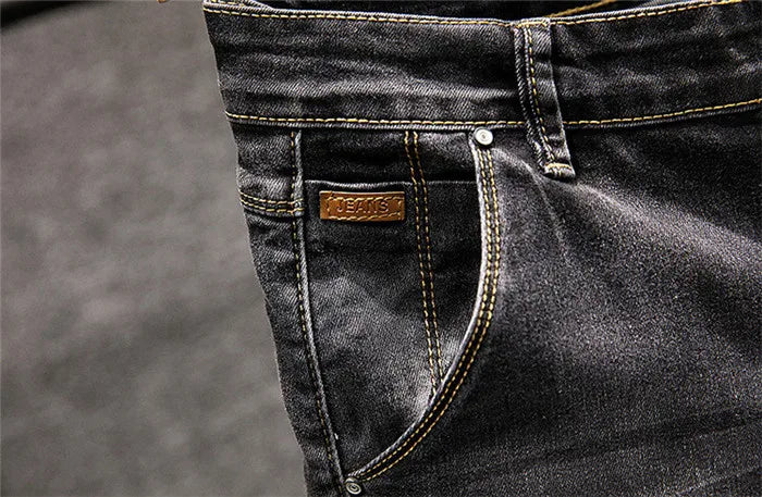 2025 Skinny Jeans Men Zipper Fly Slim Fit Denim Joggers Stretch Male Jean Pencil Pants Blue Men's Jeans Fashion Casual Hombre