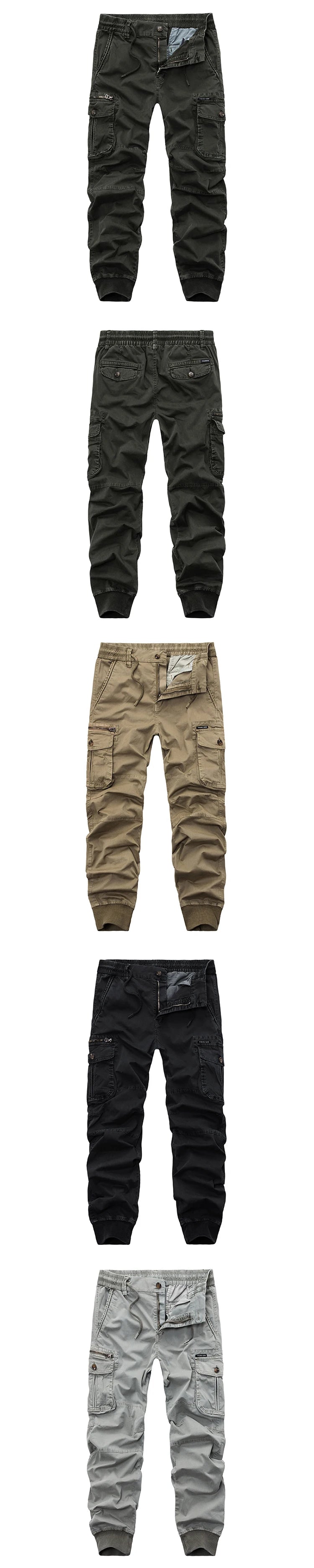 2024 Fashion Spring Mens Tactical Cargo Pants Men Joggers Army Military Casual Cotton Pants Hip Hop Ribbon Male army Trousers 38